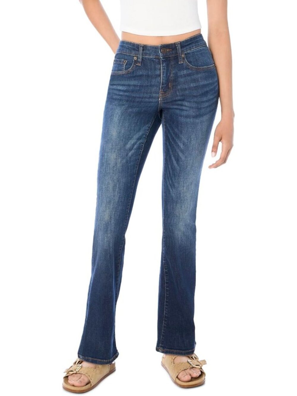 Women's Mid Rise Bootcut Jeans - Flattering Fit, Casual Style, Versatile Denim